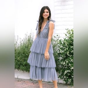 ITZEL TIERED TULLE DRESS